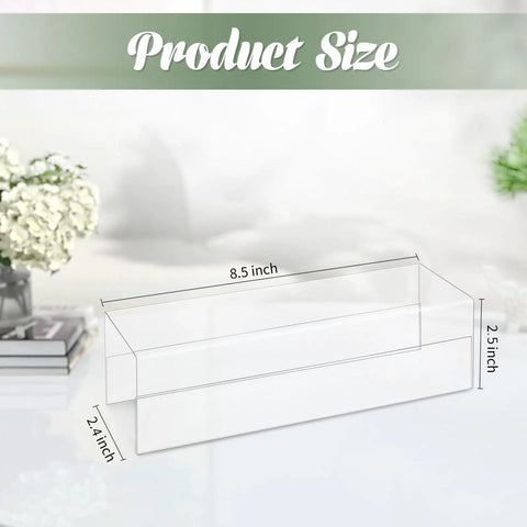 Set Of 10 Clear Cubicle Name Plate Holders For 2.25 Inch Wall Cubicle Signs, dimensions 8.5x2.5x2.4 inches displayed
