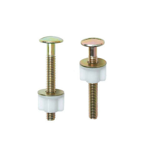 Toilet Seat Screws And Hinges Kit 2 Pack Heavy Duty Steel Bolts Nuts With Plastic Nuts And Metal Washers For Top Mount Toilet Seats