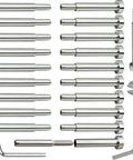 Stainless Steel Deck Cable Railing Kit For Three Sixteenths Inch Cable System Low Profile Hidden Stud Tensioners 20 Piece Set T316 Grade