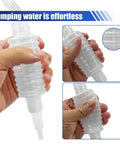Easy Grip Hand Fuel Siphon Pump Kit For Zero Hassle Gas Oil And Diesel Transfer Plus Hella Flexible Silicone Bulb in hand.