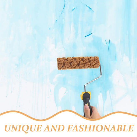 Killer Pineapple Texture Paint Roller For Faux Finish Walls Legit Sponge Pattern Tool in action on light blue wall.