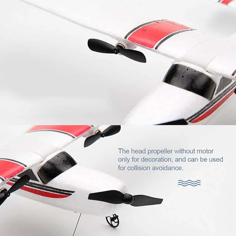 Beginner Friendly RC Plane With 2.4GHz 2 Channel Control, EPP Foam Glider showcasing decorative propeller detail