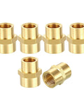 Three Pack Brass Pipe Fittings 3/8 Inch Female NPT To 1/4 Inch Female NPT Brass Coupling Hex Head Connector