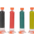 Four colorful tubes of LED Illuminated Solder Flux Paste Kit for PCB BGA Repair No Clean Liquid Flux 4 Piece Soldering Flux Paste Set