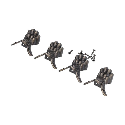 Antique Style Box Feet Set Of 12 For Jewelry Boxes And Wooden Cases, Metal Corner Protectors With Screws shown