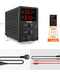 AC To DC Adjustable Laboratory Switching Power Supply 30V 60V 120V For Laptop Phone Computer And PCB Repair And Charging 120V3A Black