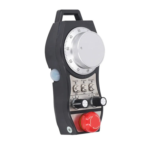 Next Level CNC Handwheel Controller Goes Wireless With Super Smooth 6-Axis Ergonomic Design And Massive 60m Range For Serious Shop Grinds, wireless CNC handwheel with emergency stop and control buttons