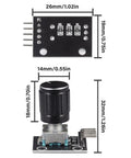 KY040 360 Degree Rotary Encoder Module With Knob Cap Pack Of 2 For Arduino And Raspberry Pi Projects Pro Grade Pulse Counting And Smooth Rotary Switch For Menu Navigation. Black encoder module with knob cap, 26x19mm board and 32mm height