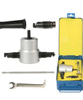 360 Degree Rotating Double Head Thin Sheet Metal Cutter Nibbler Drill Attachment, tool parts and storage case