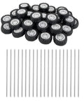 Image of 40Pcs Plastic Toy Wheels With 2mm Shafts For DIY RC Cars, Trucks, Robots And Models White Set Includes 20 Shaft Rods