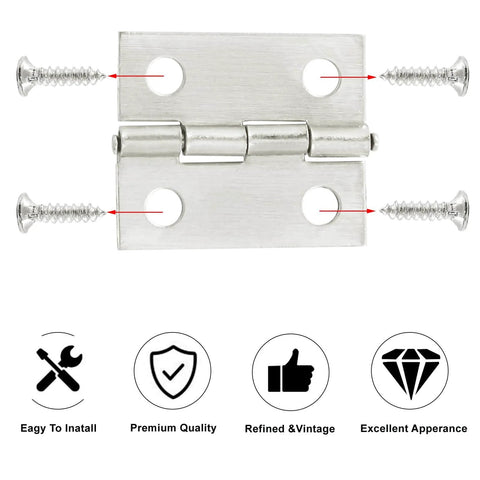 Mini Pure Copper Jewelry Box Hinges Set For DIY Projects White Decorative Butt Hinges with mounting nails