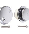 Stainless Steel Bath Tub Drain Replacement Set Bath Tub Accessories Drain Stopper with chrome finish and screws for installation.