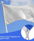 YBEATY stainless steel swivel snap hook flag clip for flagpole rope (3.5 in)