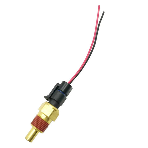Engine Coolant Temperature Sensor With Pigtail Connector Direct Replacement For Chevy GMC Cadillac Buick Honda Pontiac Heavy Duty Build. Close-up view with wires.