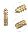 Twenty Pack M6x25mm Carbon Steel Hanger Bolts For Wood Furniture featuring detailed views of heavy-duty double-ended threads.