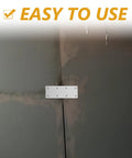 Five Pack Heavy Duty Stainless Steel Straight Brace Brackets For Wood attached to a grey wall with text 'Easy to Use' above