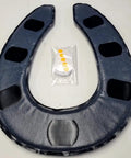 Relief Gel Toilet Seat Cushion For Seniors And Disabled, Round Open Front 16x14 Inch, with Blue Gel Pad and Adhesive Discs