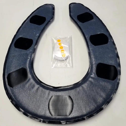 Relief Gel Toilet Seat Cushion For Seniors And Disabled, Round Open Front 16x14 Inch, with Blue Gel Pad and Adhesive Discs