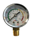 Two Inch Side Mount Air Pressure Gauge With One Quarter NPT Connection And Range Zero To Two Hundred Psi Chrome Steel Bezel