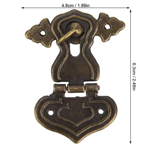 Chic Vintage Bronze Hasp Latch Clamp For Antique Wood Boxes, 4.8cm x 6.3cm zinc alloy toggle catch for jewelry cases.