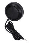 Tough 1W Car Radio External Speaker with 3.5mm plug, round black ABS shell, showing coiled cable for mobile transceivers and ham radios.