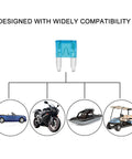 Mini Add A Circuit Fuse Tap Kit 12V 5 Pack With Blade Fuse Holders And 15A Mini ATM Fuses Waterproof For Various Vehicles