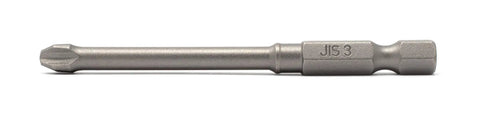 JIS Screwdriver Impact Bits Set Of Four For Standard And Long One Quarter Inch Drive Magnetic Hardened S2 Steel JIS #3 long bit
