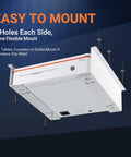 Universal Under Counter Cash Drawer Mounting Bracket Kit For 13 To 16 Inch Drawers Easy Install shown in white metal.