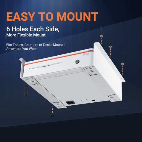 Universal Under Counter Cash Drawer Mounting Bracket Kit For 13 To 16 Inch Drawers Easy Install shown in white metal.