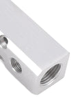 Top view of Two Pack 5 Way 7 Port Pneumatic Air Manifold Block With One Half Inch NPT Supply Port And One Quarter Inch NPT Output Ports