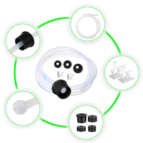 47 Inch Sink Soap Dispenser Extension Tube Kit With Upgraded Check Valve includes silicone tube, caps, and clips.