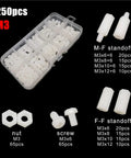M3 Nylon Hex Spacer Columns Standoff Kit For PCBs And Motherboards White And Black 250 Pieces Four Sets Precise Component Spacing Screws Nuts Washers Bundle, white M3 parts set