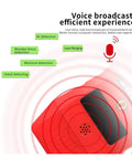 Heavy Duty Wall Detector Scanner And Real Deal Stud Finder showing voice broadcast feature and detection options for wood and metal.