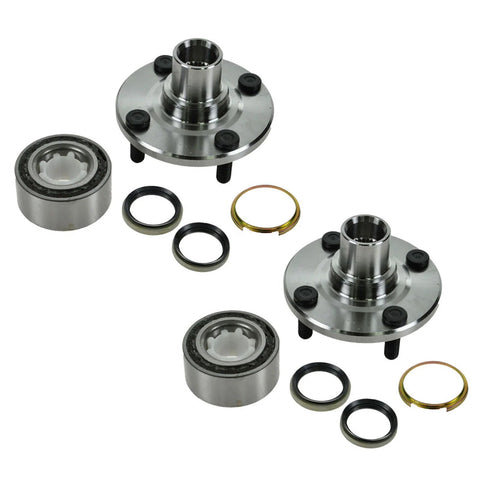 Front Left And Right Wheel Bearing Hub Assembly Kit Two Piece Set For 98 02 Chevrolet Prizm 93 97 Geo 93 02 Toyota Corolla No ABS Brakes Direct Fit Replacement With Durable Bearings And Sealed Hubs