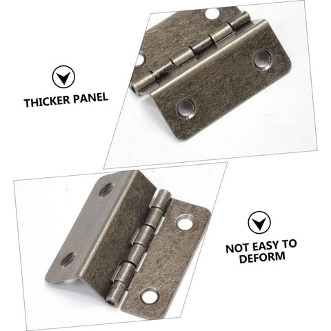 LIFKOME three-fold right-angle hinge for wooden boxes; bronze-finish with two screw mounting plates