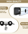 Six Foot Barn Door Hardware Kit Black Aluminum Box Rail Sliding Track includes aluminum alloy track and nylon wheel
