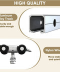 6Ft Barn Door Sliding Hardware Kit Aluminum Alloy Box Rail Track with nylon wheel close-up view