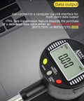Digital dial indicator connected to laptop for data collection