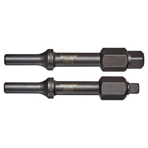 Pneumatic Bolt Breaker Set, Two Piece, Black Oxide Finish, Hardened Tool Steel With .401 Parker Shanks, Shock Resistant And Rust Protected
