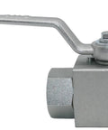 Side view of Beefy 1/4 Inch NPT Hydraulic High Pressure Ball Valve 7250 PSI Shutoff For Hydraulic And Water Systems With Chrome Free Plating