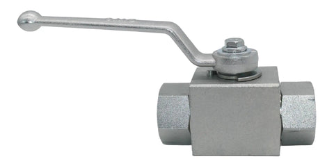 Side view of Beefy 1/4 Inch NPT Hydraulic High Pressure Ball Valve 7250 PSI Shutoff For Hydraulic And Water Systems With Chrome Free Plating