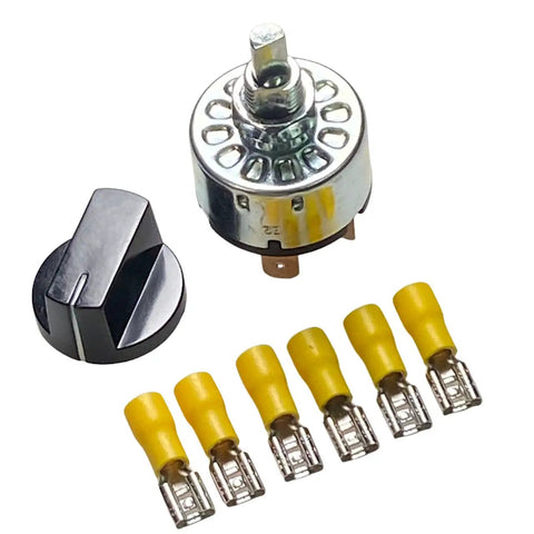 4 Position Rotary Switch With 3 Speed Settings For Fan Heaters 16 Amp 125 Volt And 12 Amp 250 Volt speed selector with connectors