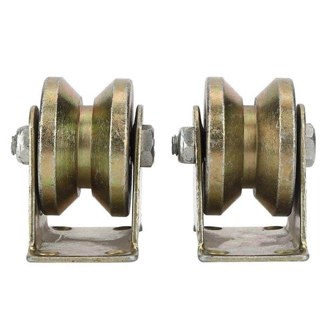V Type Sliding Gate Roller Heavy Duty Steel V Groove Wheel For Sliding Door Track Rail With Smooth Quiet Operation, two-pack