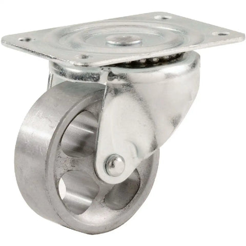 Extra Heavy Duty 2 1/2 Inch Cast Iron Swivel Plate Caster With Precision Ball Bearings and Rugged Industrial Mount for Smooth Rolling