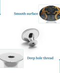2 Pack Round Cabinet Knobs And Drawer Pulls 1.1 Inch Heavy Duty Stainless Steel Hardware For Kitchen Cabinets And Dressers Smooth Finish Quick Swap Solid Build For Home Glow Up showing smooth surface and deep hole thread.