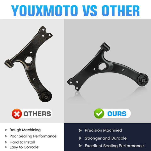Front lower control arms for Toyota Corolla 2003-2008 and Celica 2000-2005, black finish pair (2 pcs)