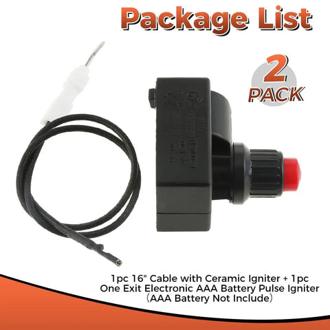 Push Button Ignition Kit For Fire Pit Grill And Gas Burner Spark Generator With Fifteen Point Seven Five Inch Electrode Cable