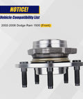Front Wheel Hub And Bearing Assembly 515072 For Dodge Ram 1500 2002-2008 Front, 5 Lug, side view without ABS