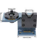 Heavy Duty BT30 Clamping Fixture Bracket With Hella Tough Steel Construction For Horizontal And Vertical CNC Milling Machines Featuring Shock Absorbing Base And Zero Hassle Mounting Setup, showing detailed dimensions.