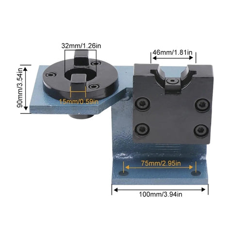Heavy Duty BT30 Clamping Fixture Bracket With Hella Tough Steel Construction For Horizontal And Vertical CNC Milling Machines Featuring Shock Absorbing Base And Zero Hassle Mounting Setup, showing detailed dimensions.